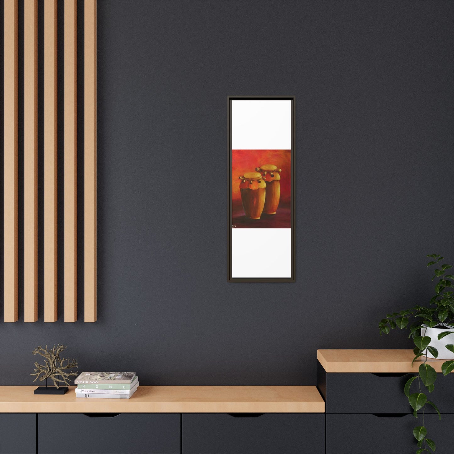 Canvas Wall Art - Haiti Cultural Drum, Matte Canvas, Framed