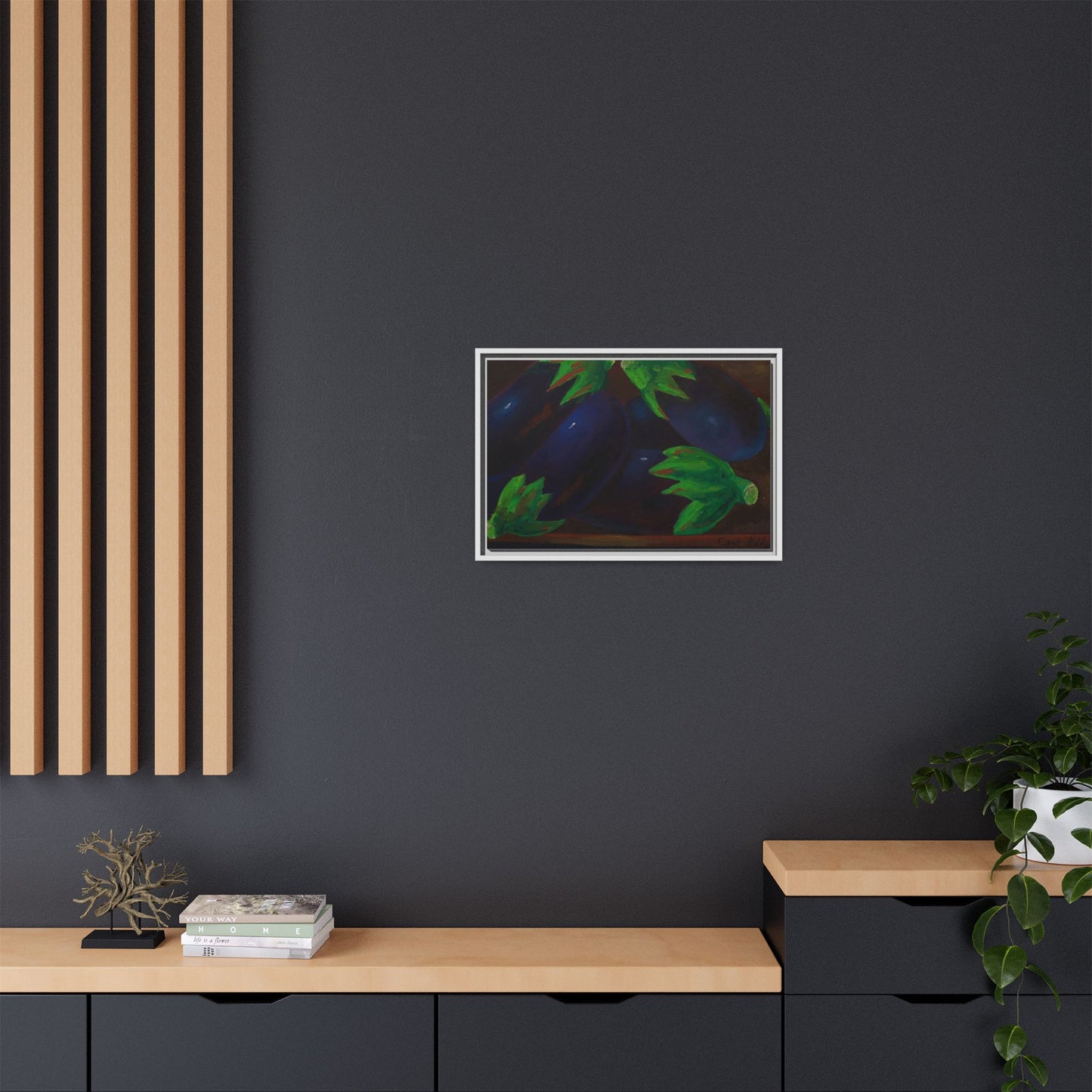 Canvas Wall Art - Tropical Eggplant Design