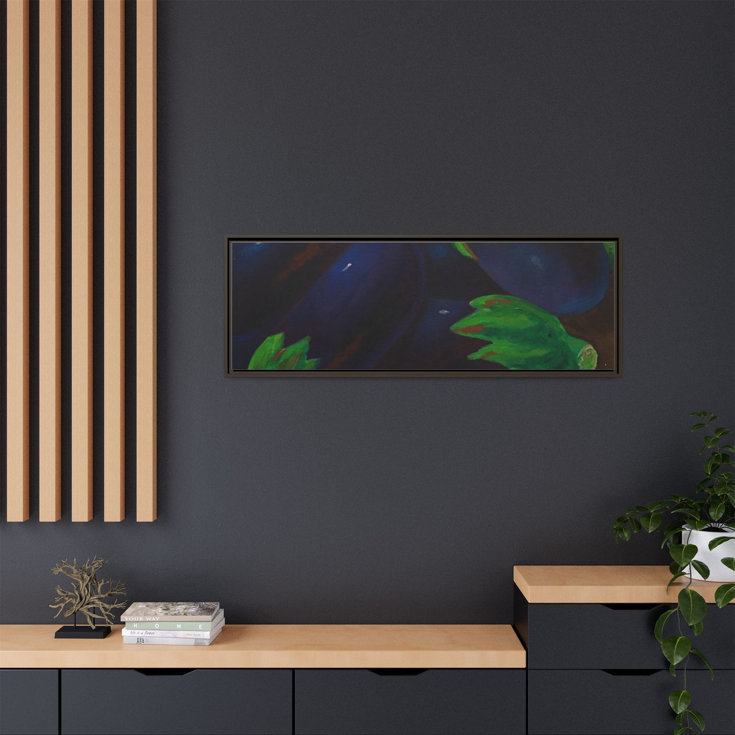 Canvas Wall Art - Tropical Eggplant Design