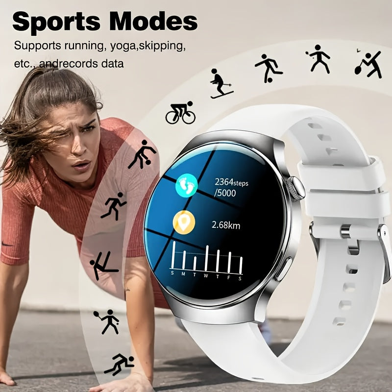 Silicone Strap Smartwatch for Men and Women | Call-making and Answering, Pedometer, Calorie Counter, Multiple Exercise Modes, Remote Camera Control, Music Playback, Alarm, 180mAh Lithium Battery, 1.5-inch HD Circular Touchscr