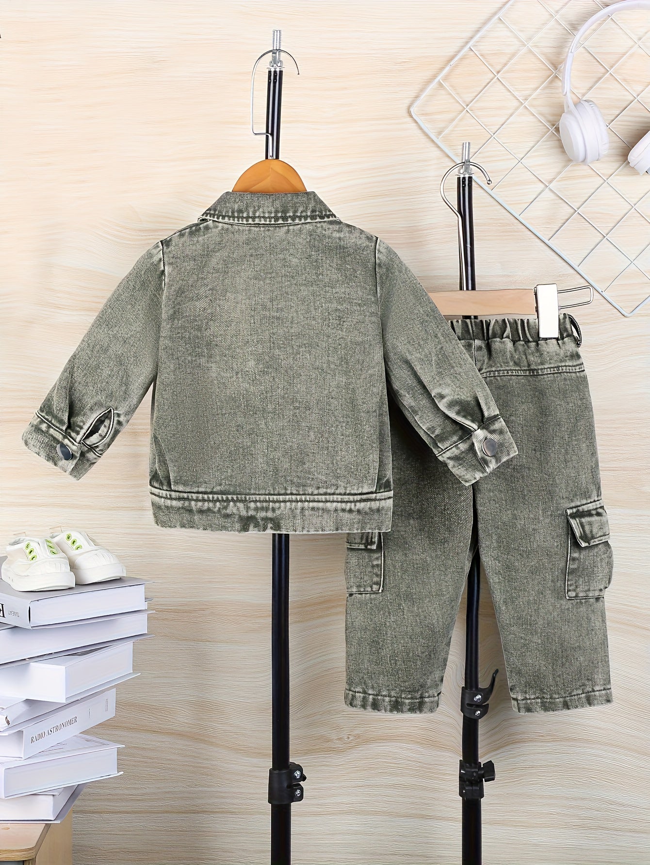 2pc Boys' Western Cowboy Outfit: Denim Jacket & Jeans Set