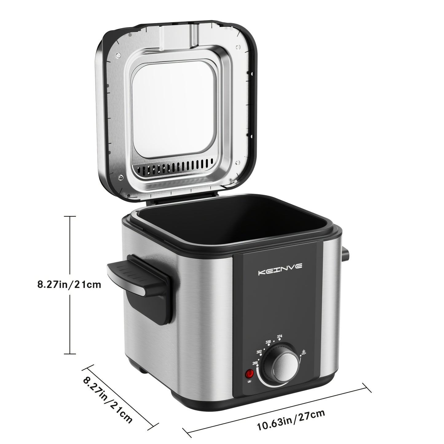 Stainless Steel Deep Fryer with Odor Filter & Viewing Window