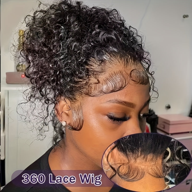 360 HD Full Lace Deep Curly Human Hair Wig (250% Density)