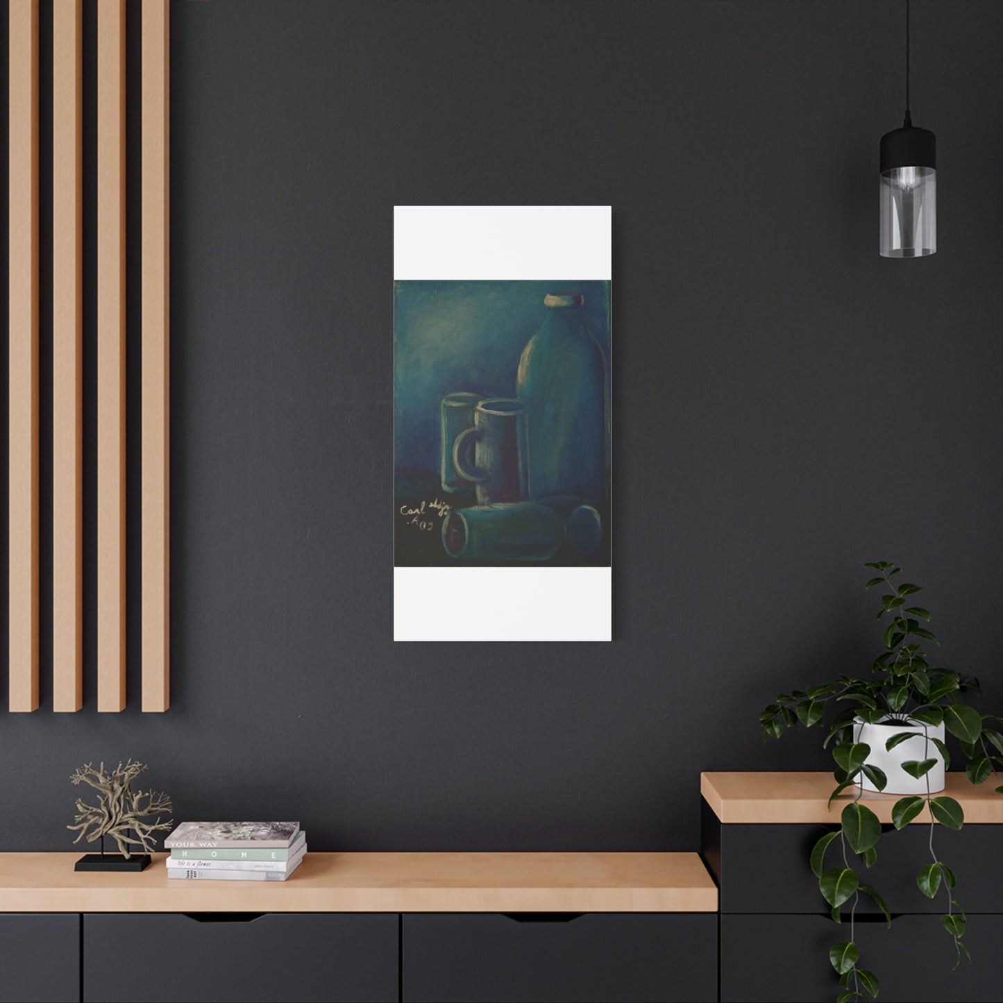 Canvas Art - Glass and Bottle Design