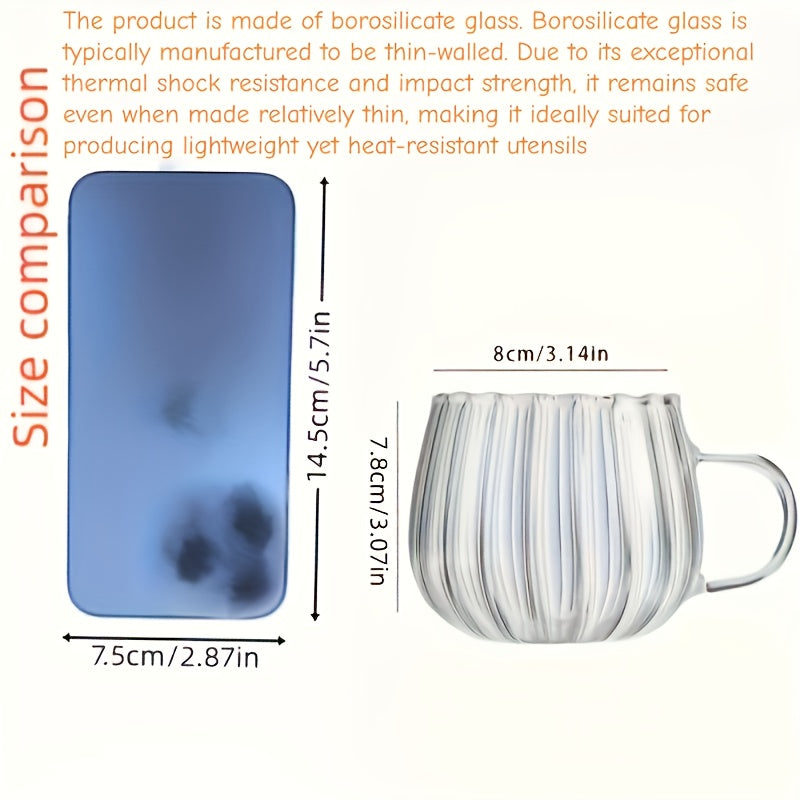 Pumpkin Shaped Glass Coffee Mug, 15.5oz Heat-Resistant Borosilicate Glass Cup
