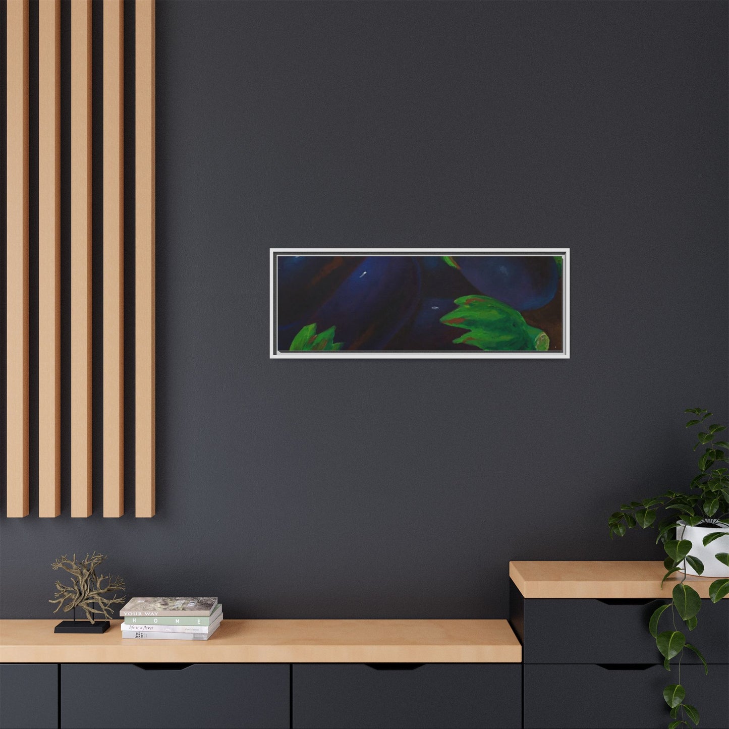 Canvas Wall Art - Tropical Eggplant Design