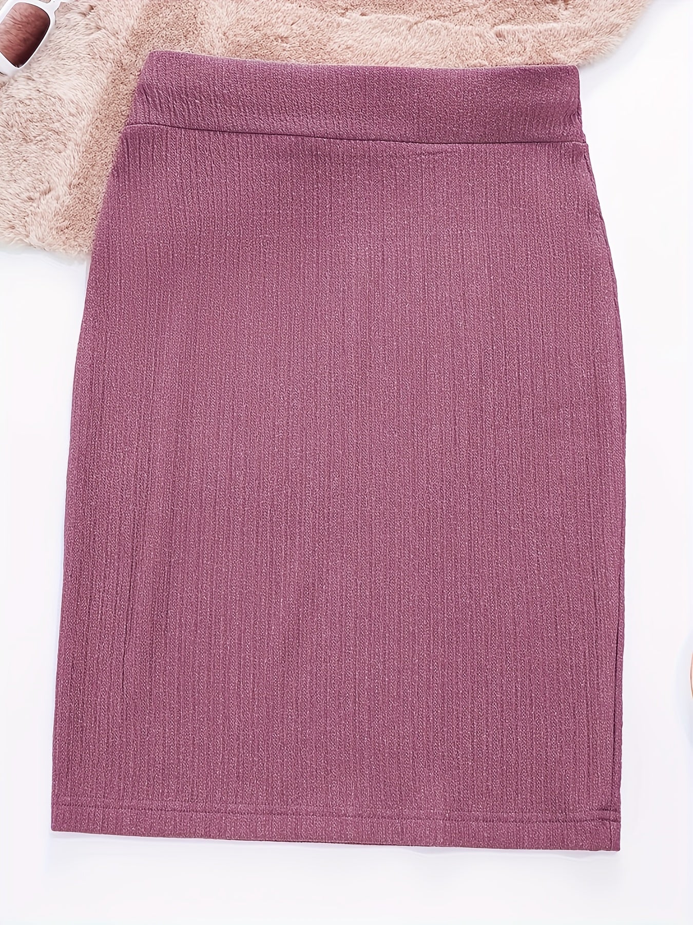 2-Pack Women's Glitter Pencil Skirts – High-Waist Shiny Slim-Fit Knee-Length