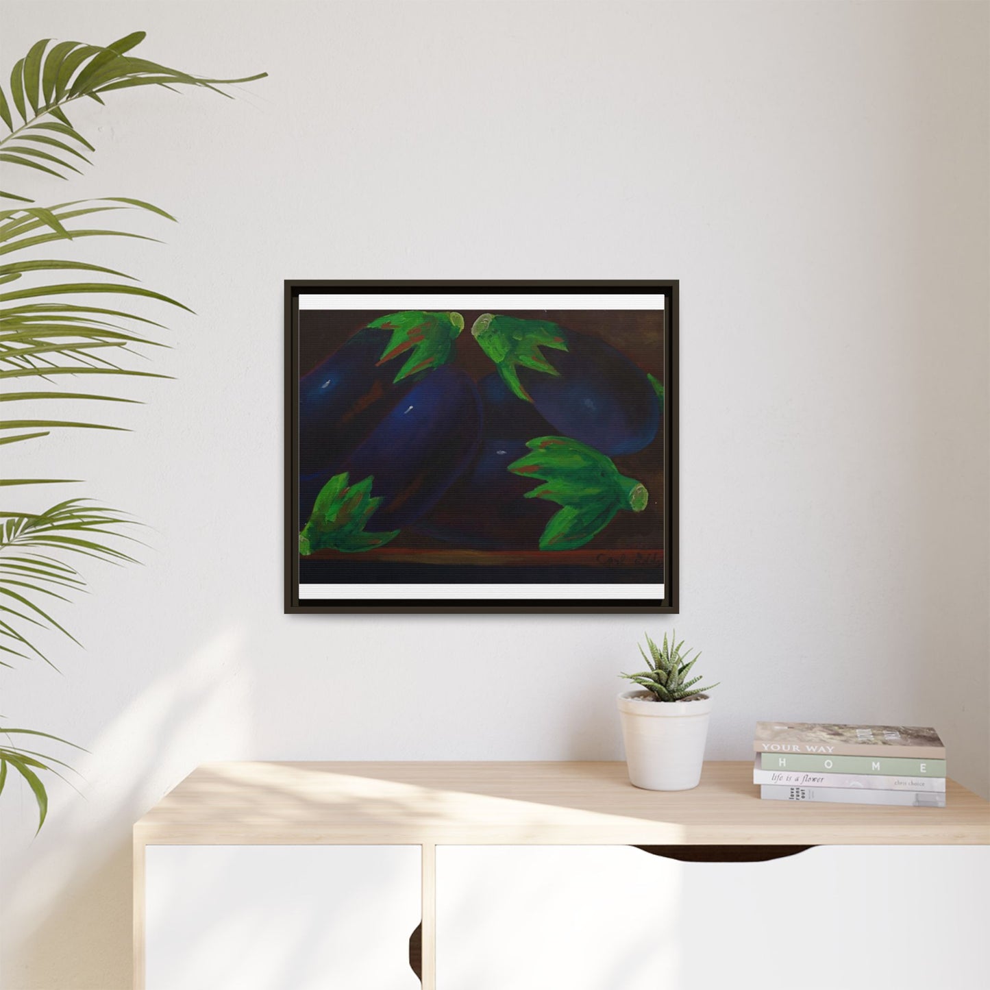 Canvas Wall Art - Tropical Eggplant Design