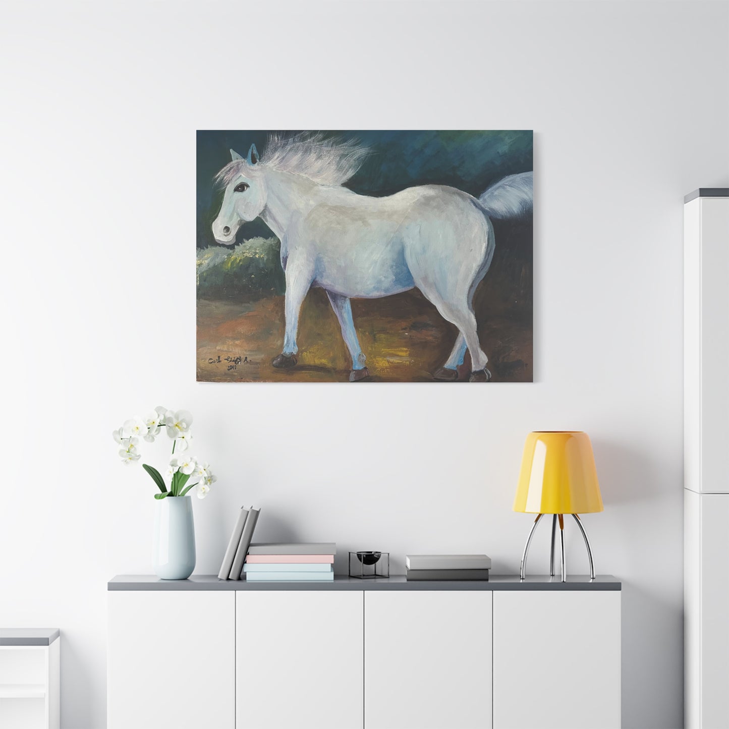 Canvas Art Print - White Horse