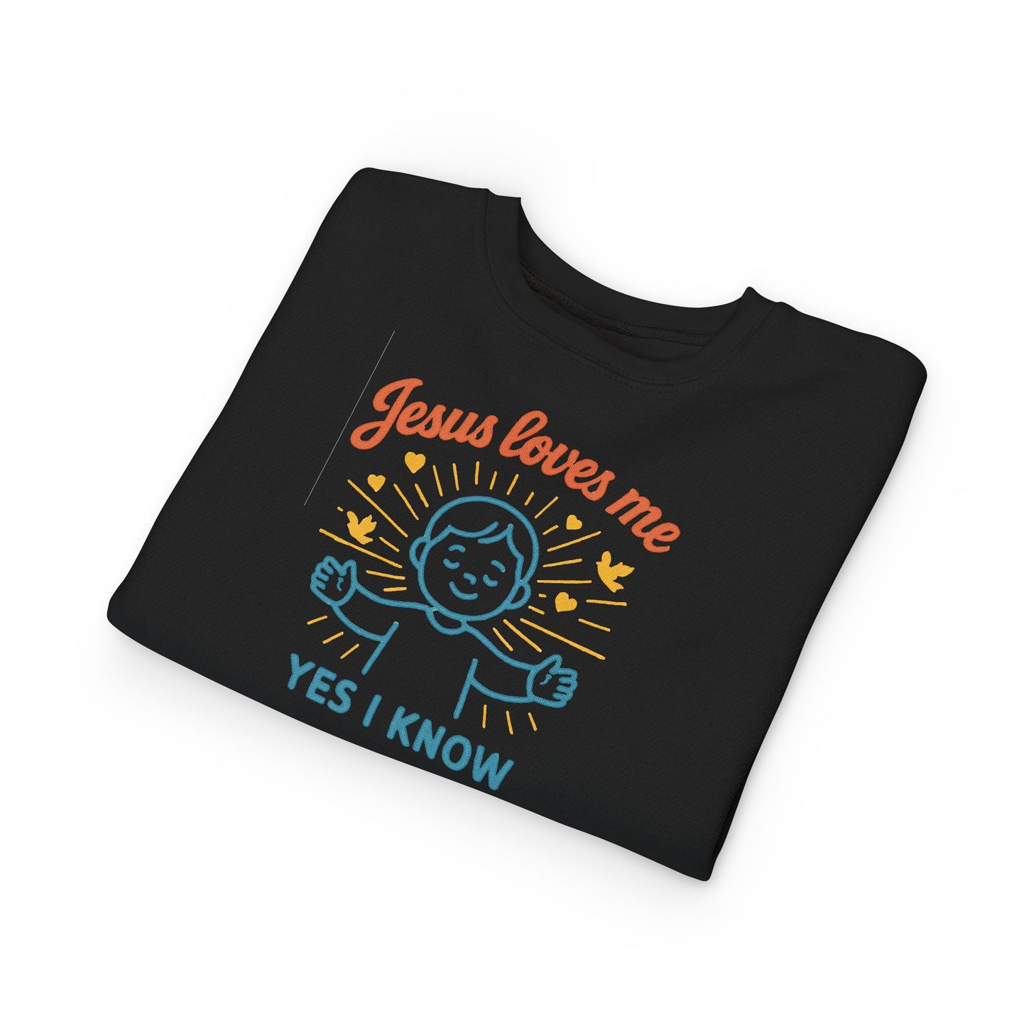 Toddler Sweatshirt - Jesus Loves Me, Cute Kids' Crewneck, Faith-Inspired Apparel, Perfect for Church and Gifts