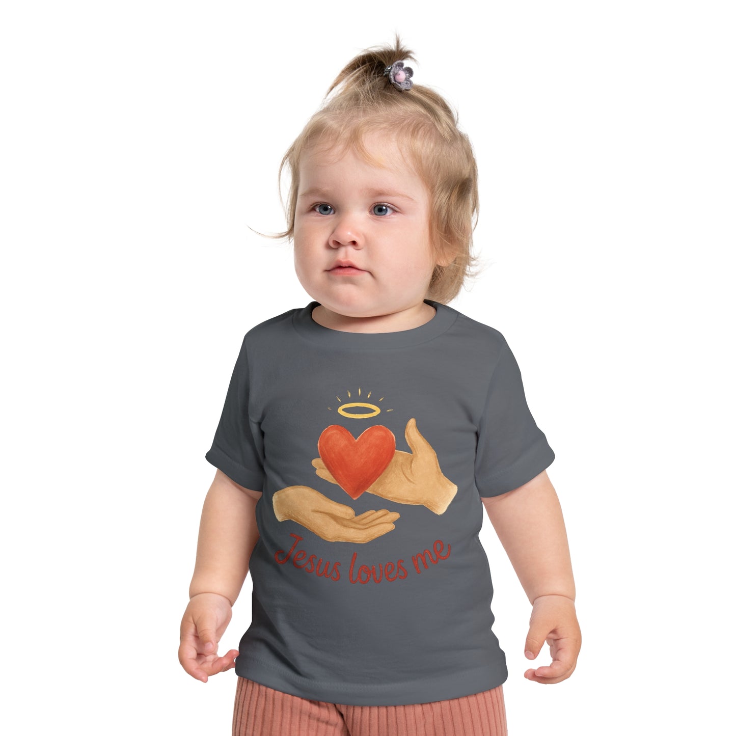 Children's Faith-Themed Tee, Baby Short Sleeve T-Shirt: Cute Jesus Loves Me Shirt, Toddler Gift, Baby Shower, Christian Apparel, Summer Wear