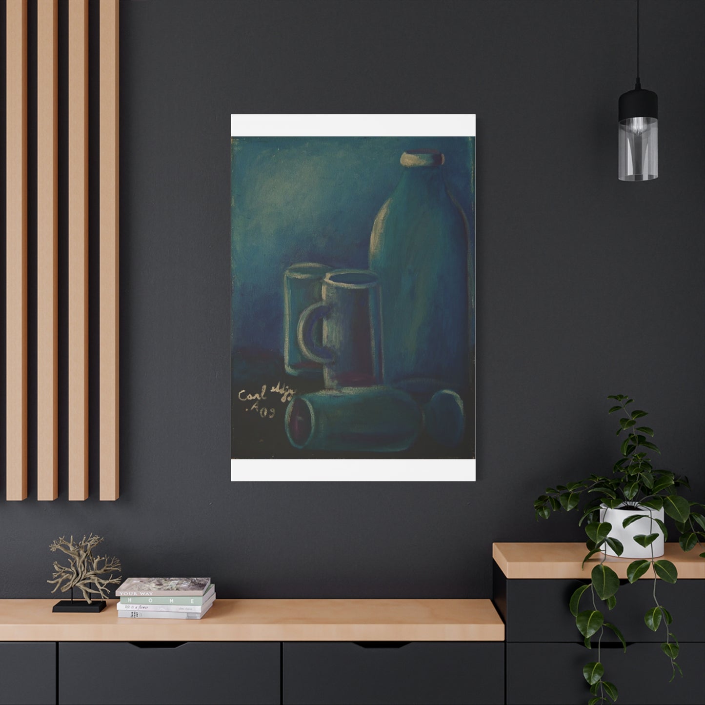 Canvas Art - Glass and Bottle Design