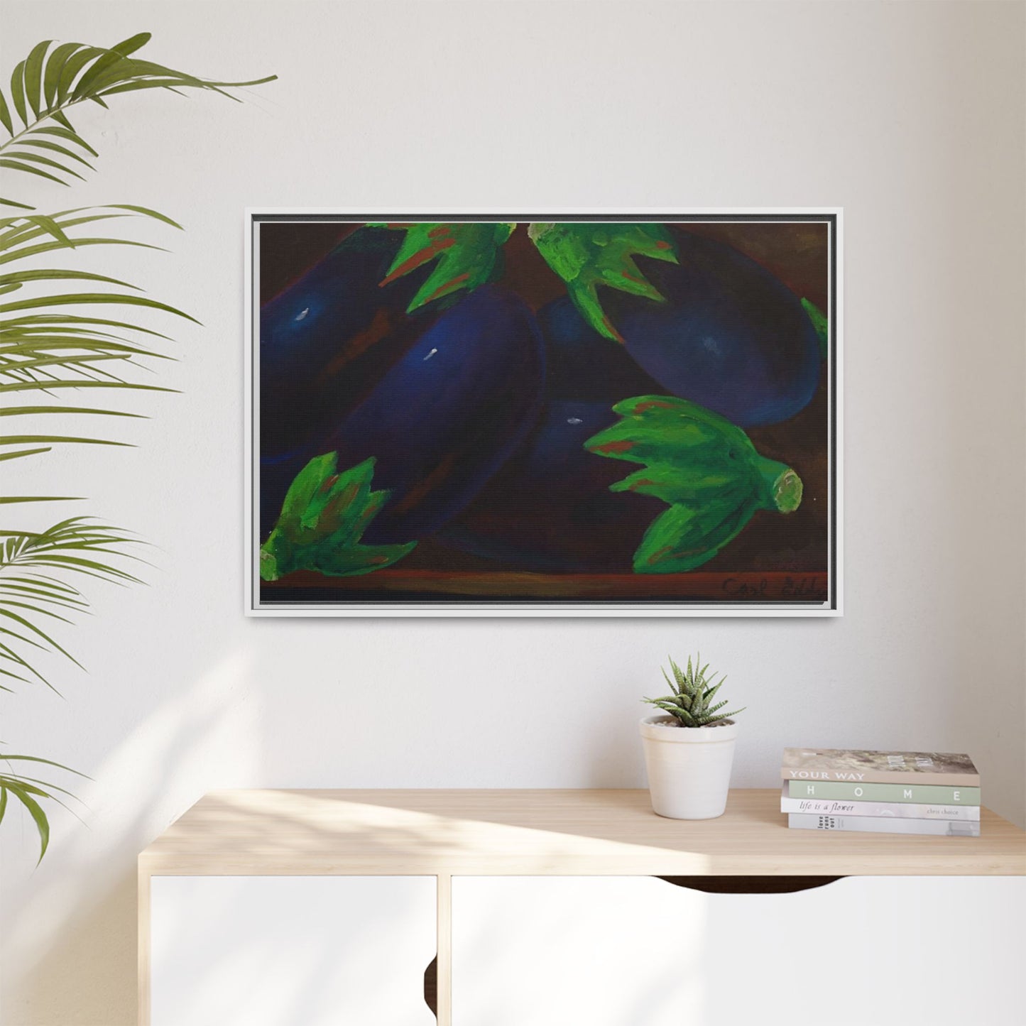 Canvas Wall Art - Tropical Eggplant Design