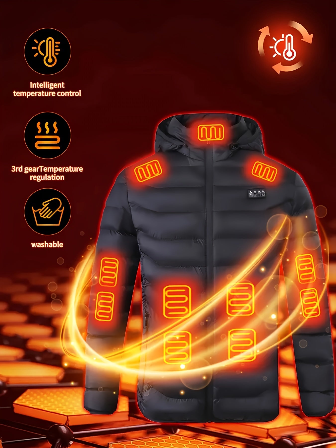 Unisex USB-Smart Heated Jacket with Adjustable Temperature