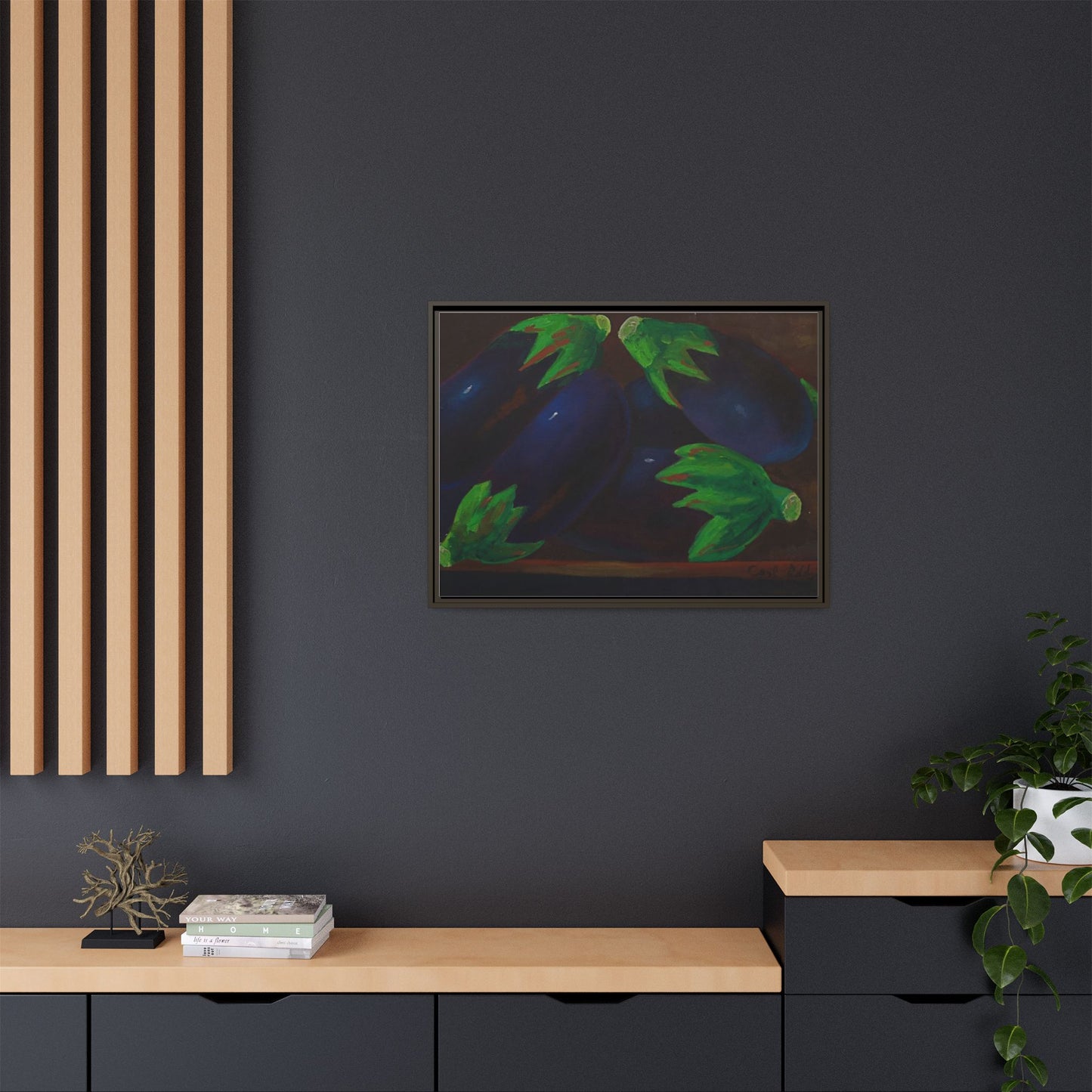 Canvas Wall Art - Tropical Eggplant Design