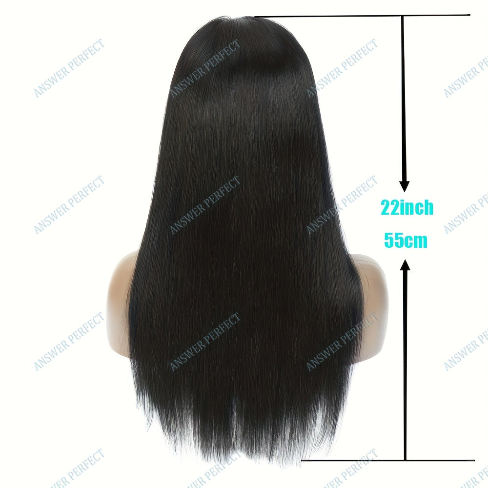 250% Density Brazilian Virgin Straight Wig with Bangs