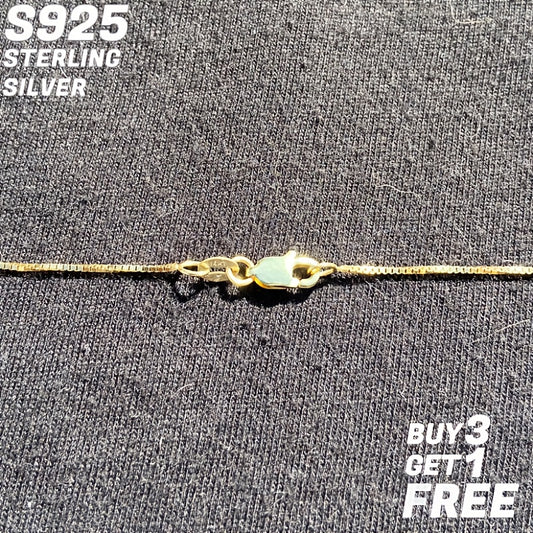 1mm 925 Sterling Silver Square Box Chain - 18-24 Inches