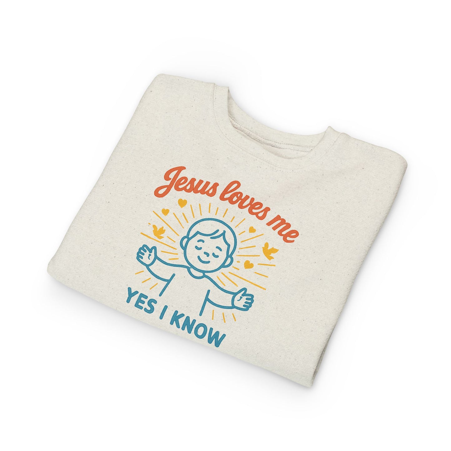 Toddler Sweatshirt - Jesus Loves Me, Cute Kids' Crewneck, Faith-Inspired Apparel, Perfect for Church and Gifts