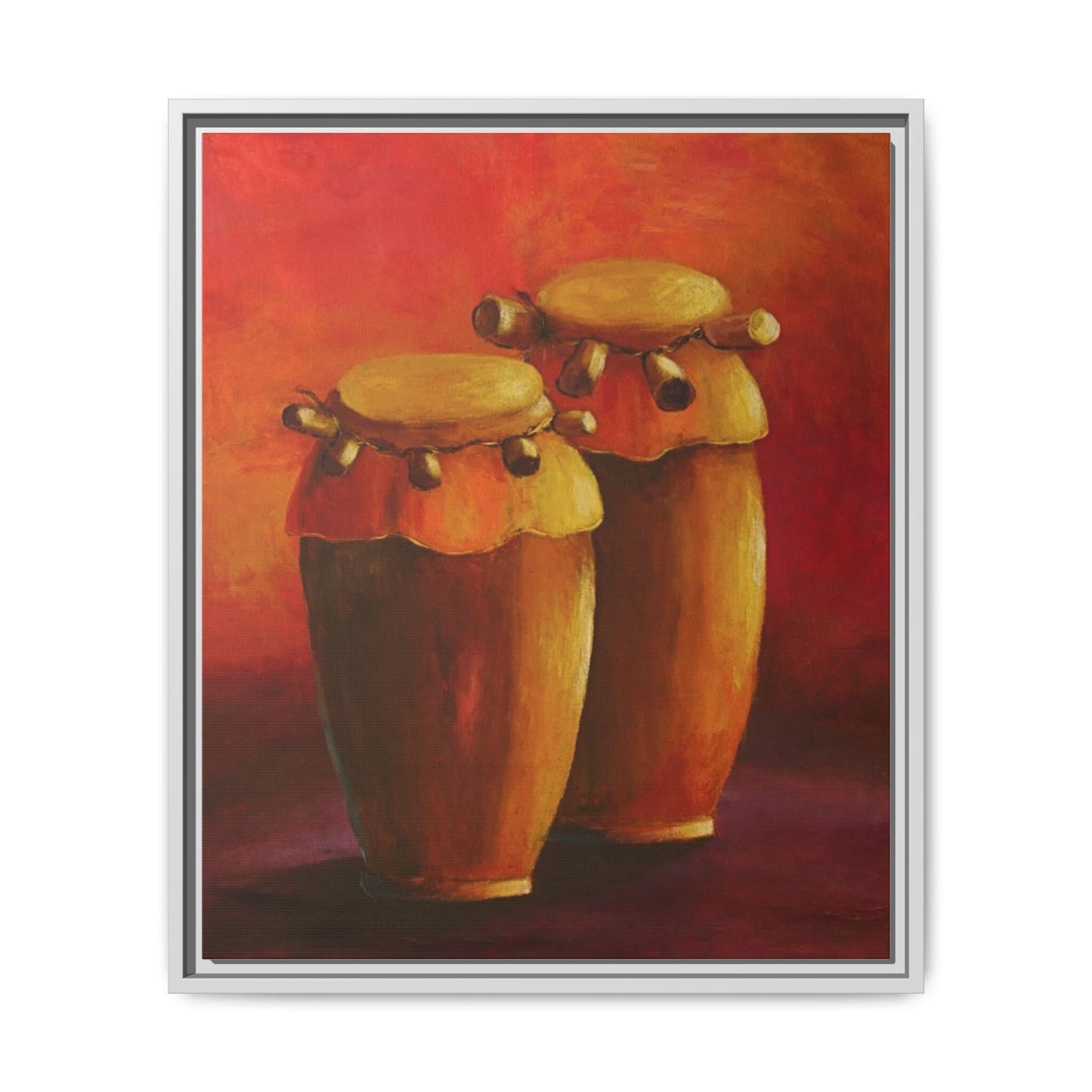 Canvas Wall Art - Haiti Cultural Drum, Matte Canvas, Framed