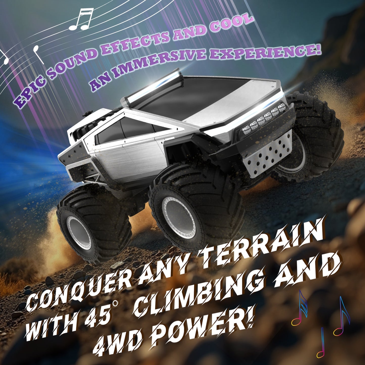 4WD Remote Control Cyberpunk Truck with Sound/Light