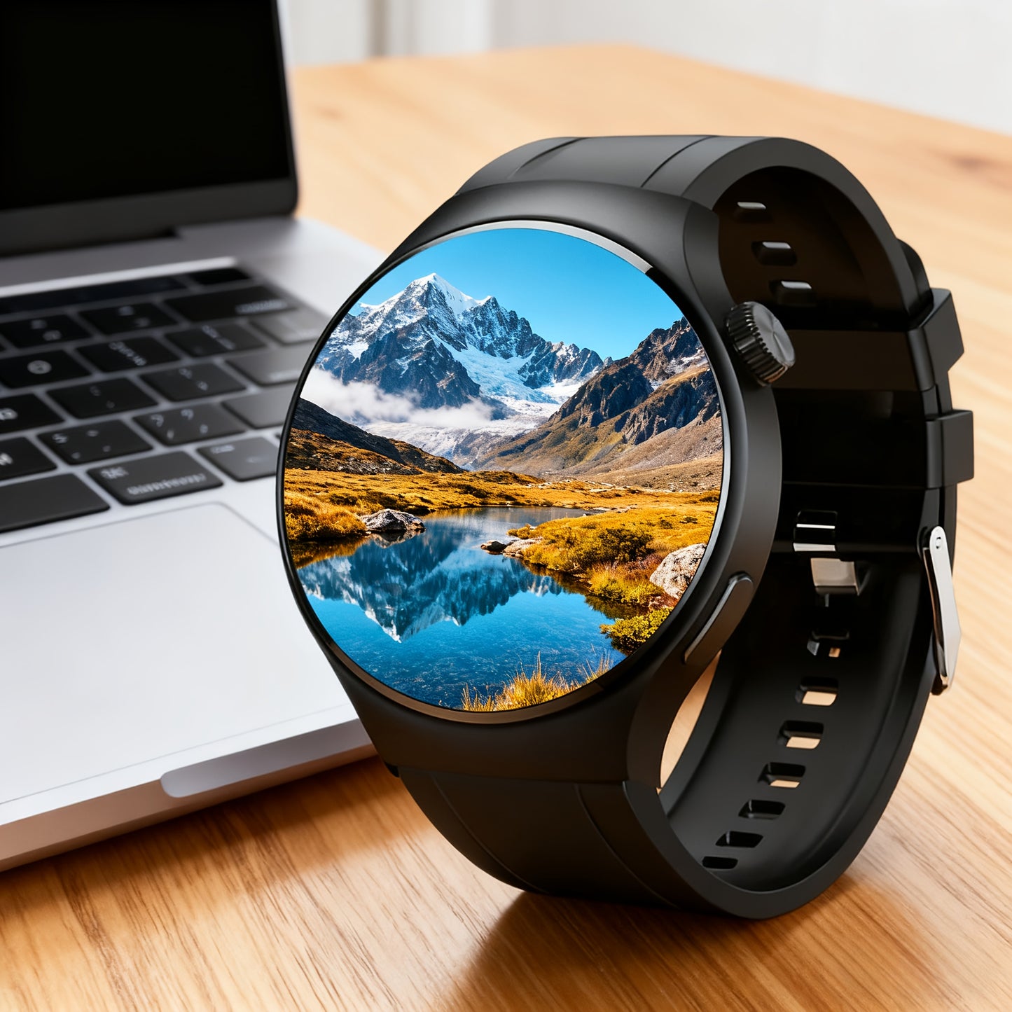 Silicone Strap Smartwatch for Men and Women | Call-making and Answering, Pedometer, Calorie Counter, Multiple Exercise Modes, Remote Camera Control, Music Playback, Alarm, 180mAh Lithium Battery, 1.5-inch HD Circular Touchscr