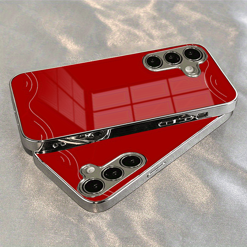 📱 Men's High-End Electroplated Glass Phone Case: Anti-Drop Business Protection for Samsung Galaxy S20/S21/S22/S23 (New 24/25 Models)