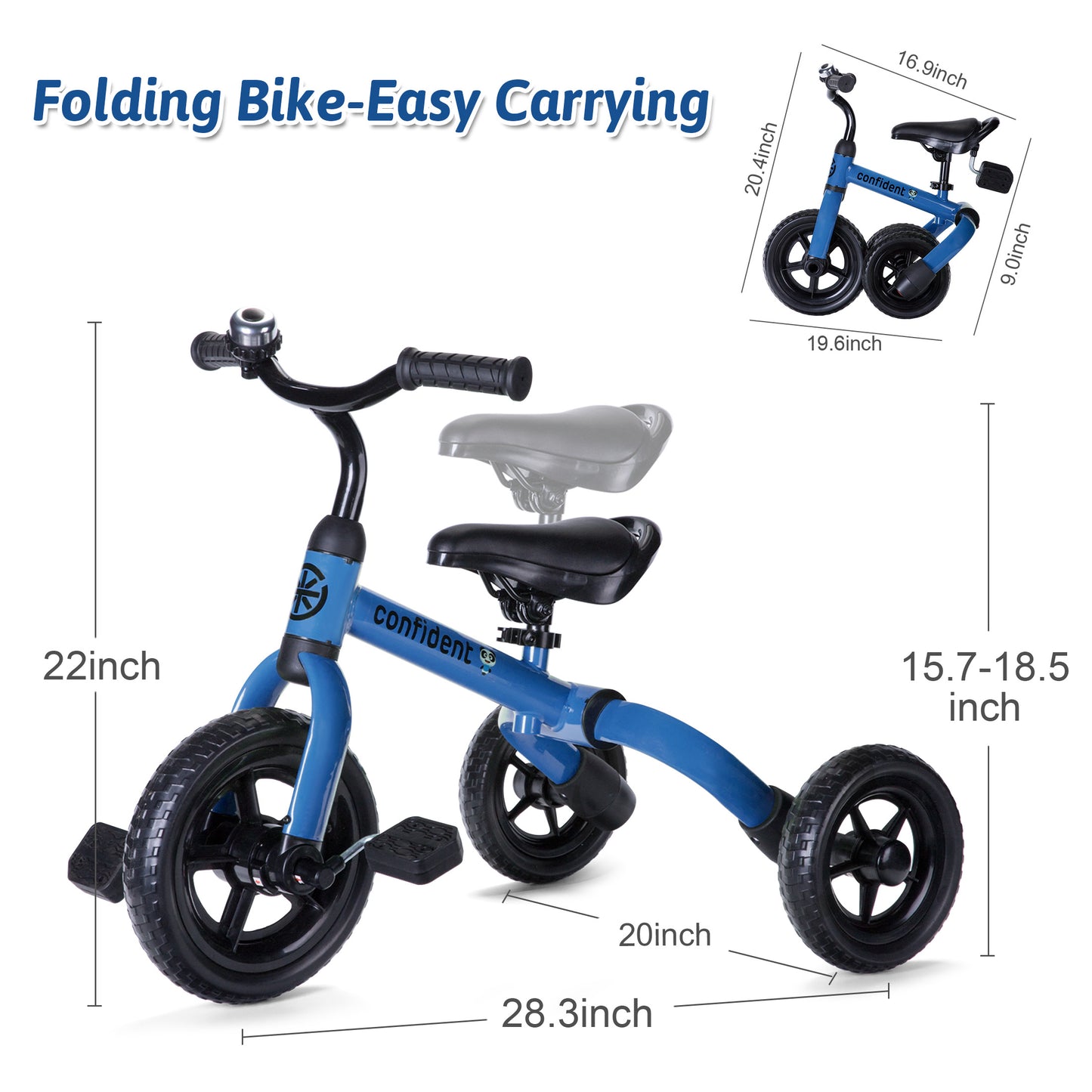 3-in-1 Kids Tricycle & Balance Bike (1-4 Years Old)