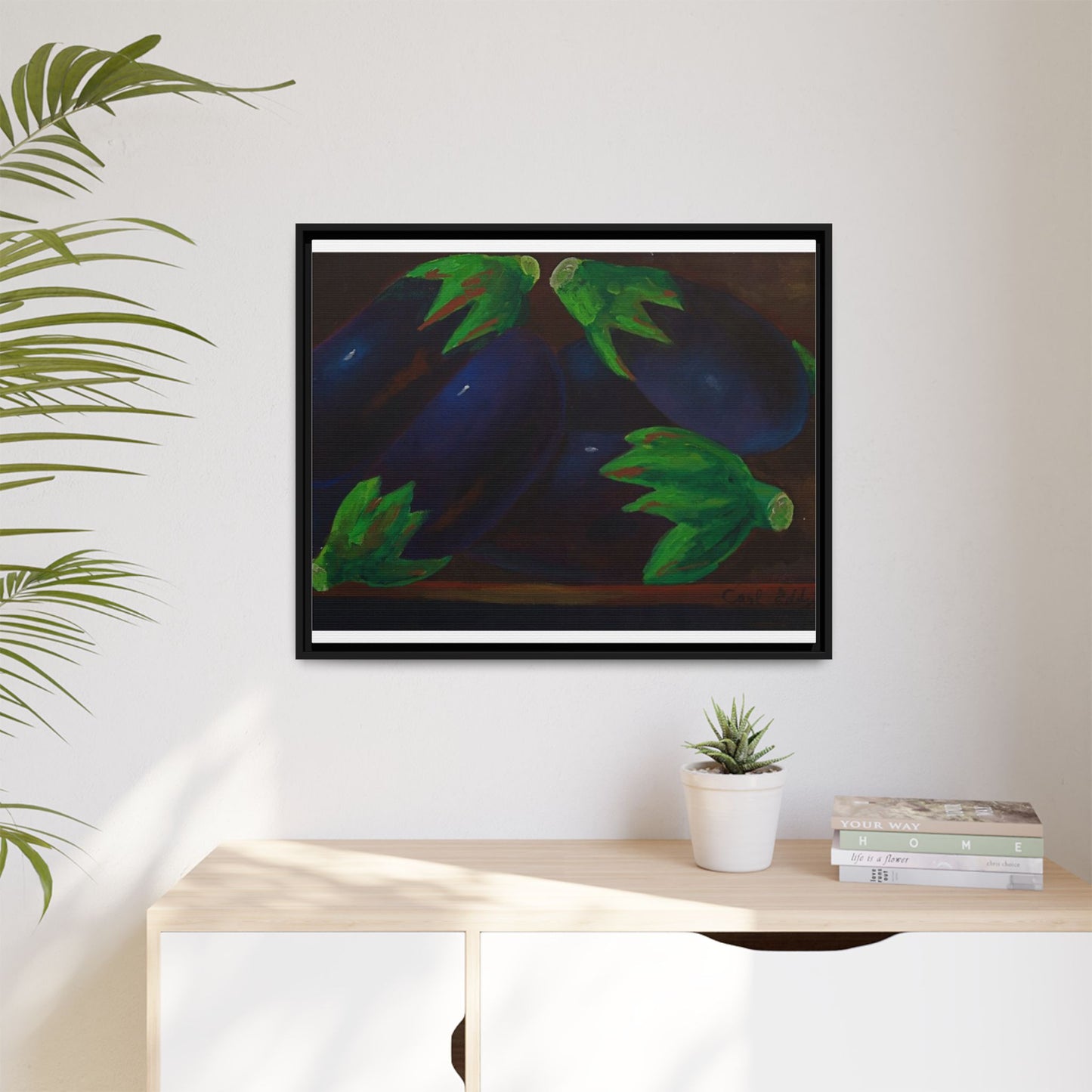 Canvas Wall Art - Tropical Eggplant Design