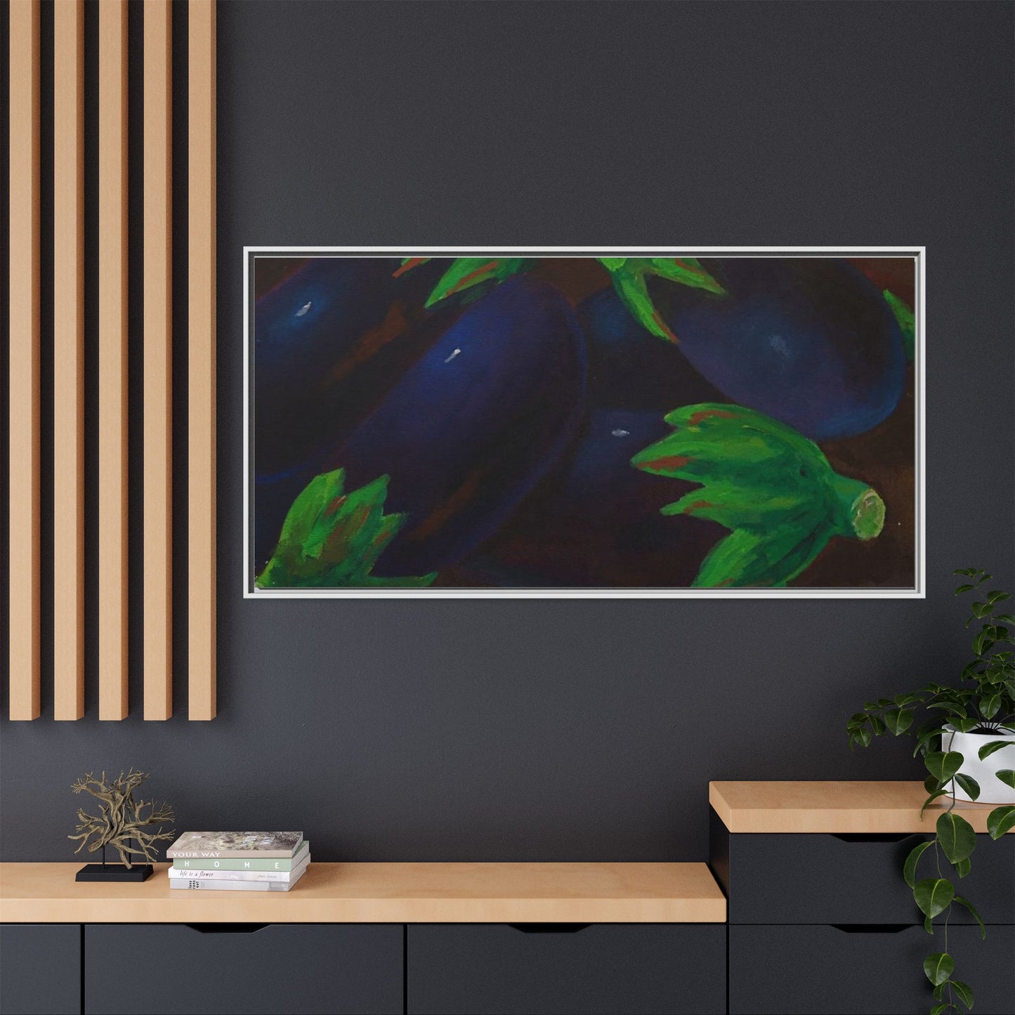 Canvas Wall Art - Tropical Eggplant Design