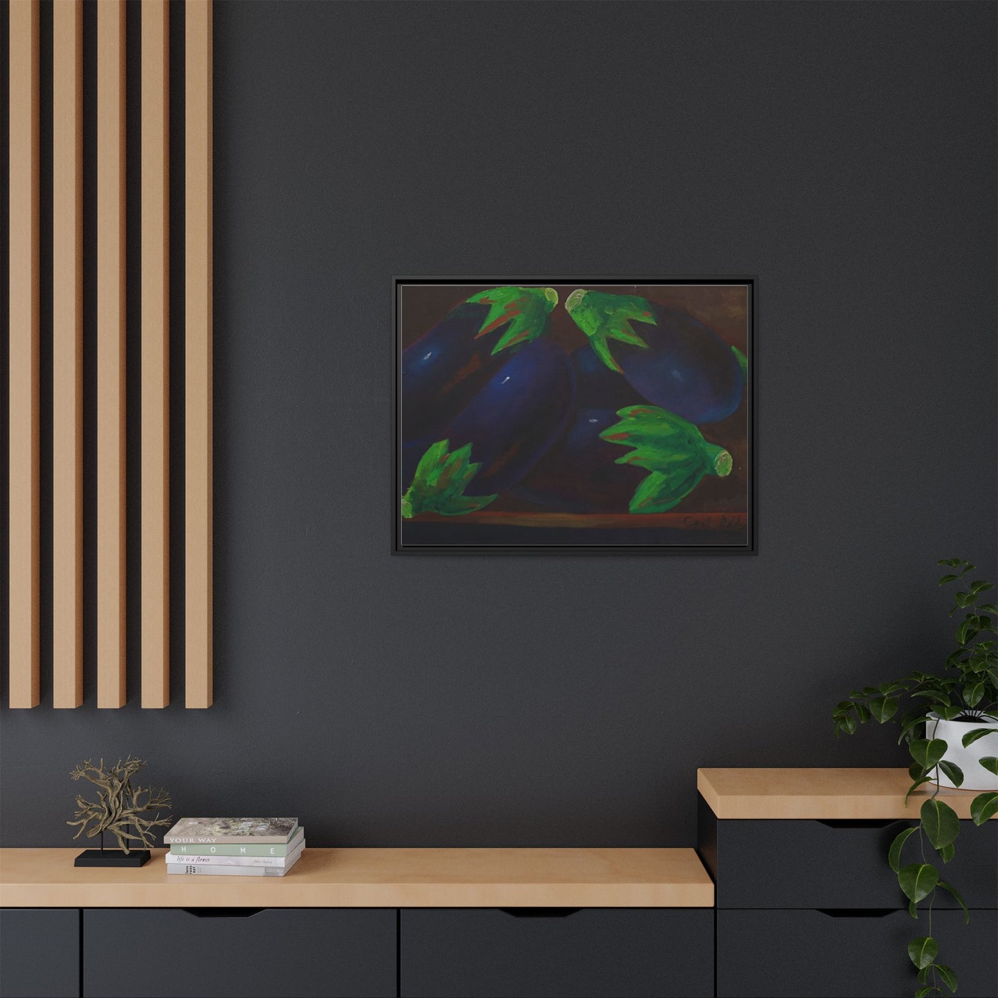 Canvas Wall Art - Tropical Eggplant Design