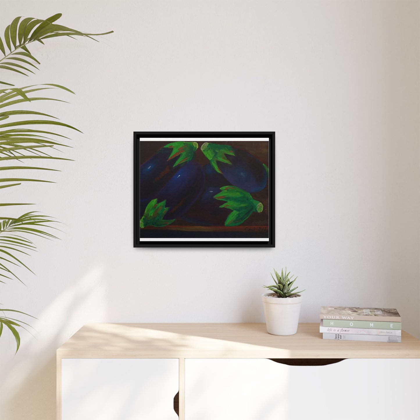 Canvas Wall Art - Tropical Eggplant Design