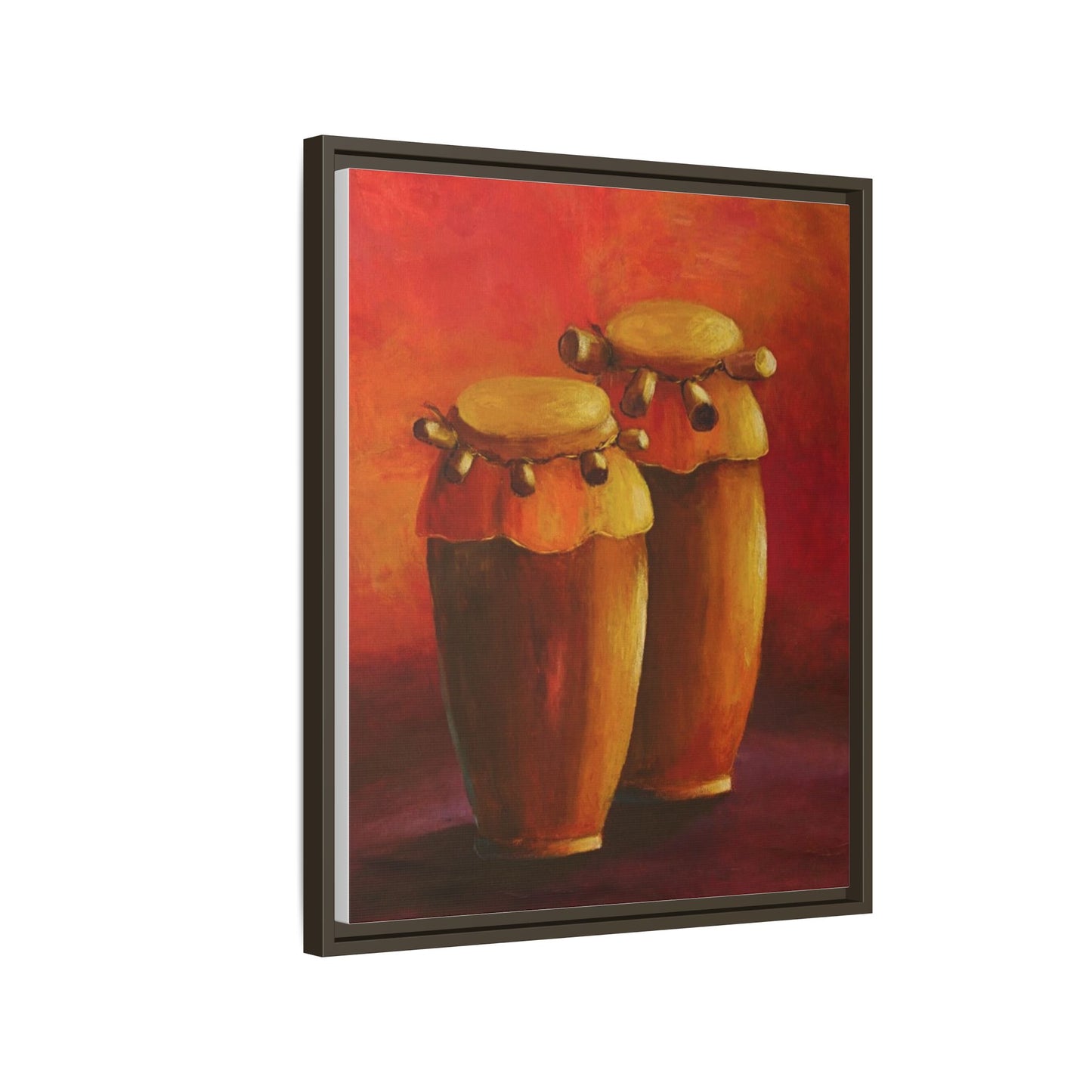 Canvas Wall Art - Haiti Cultural Drum, Matte Canvas, Framed