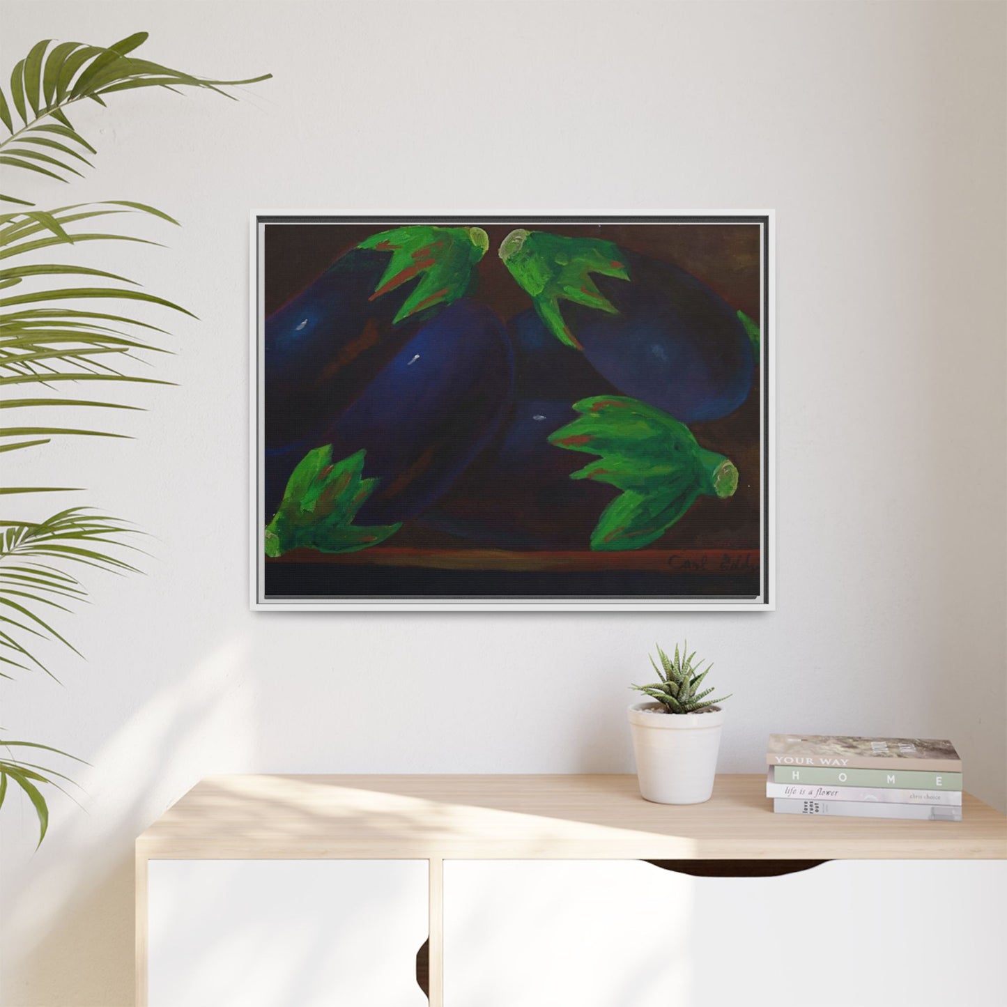 Canvas Wall Art - Tropical Eggplant Design