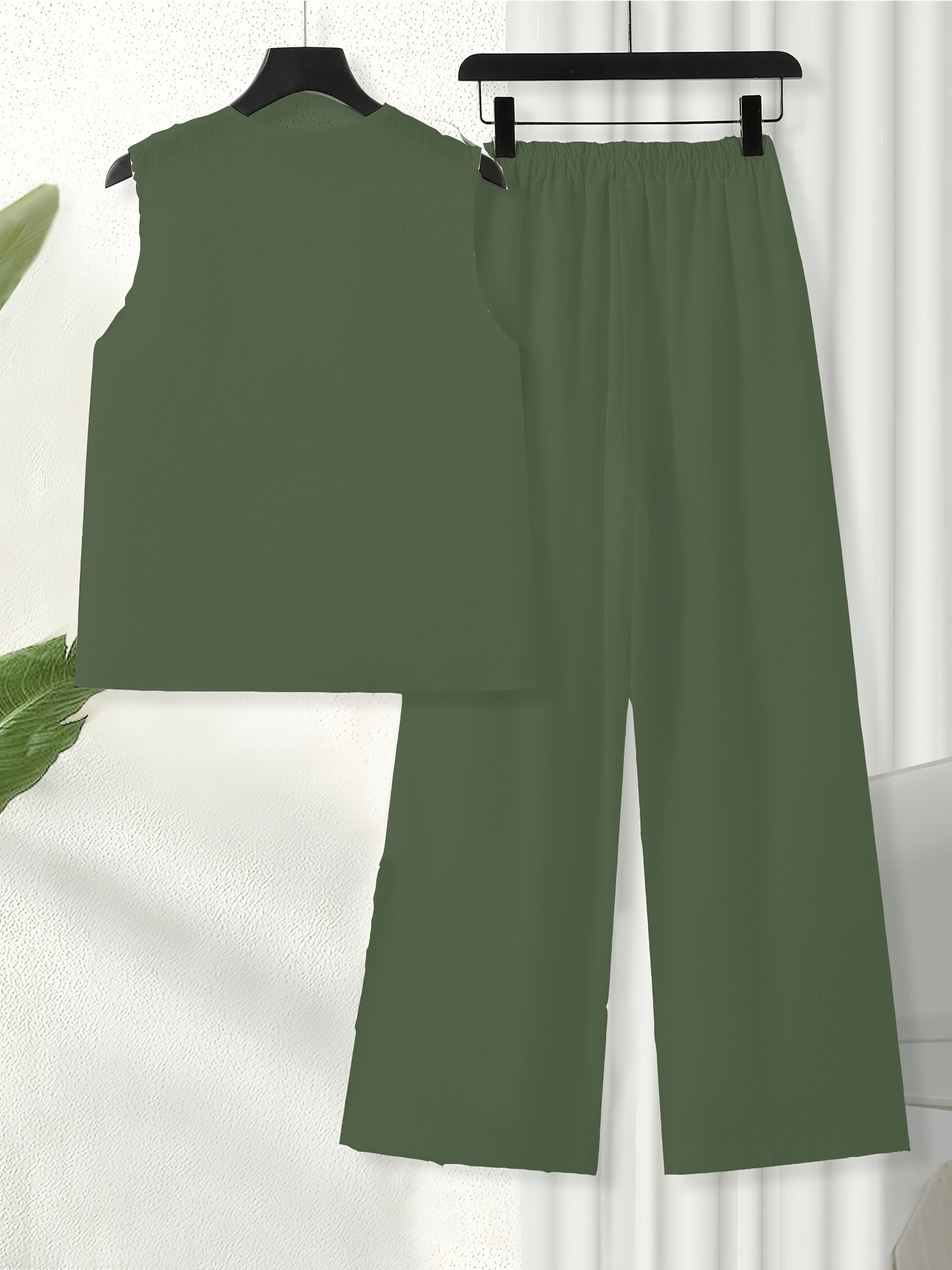 🐉 Chinese Style Embroidered Two-Piece Set for Women - Breathable Vest & Elegant Pants