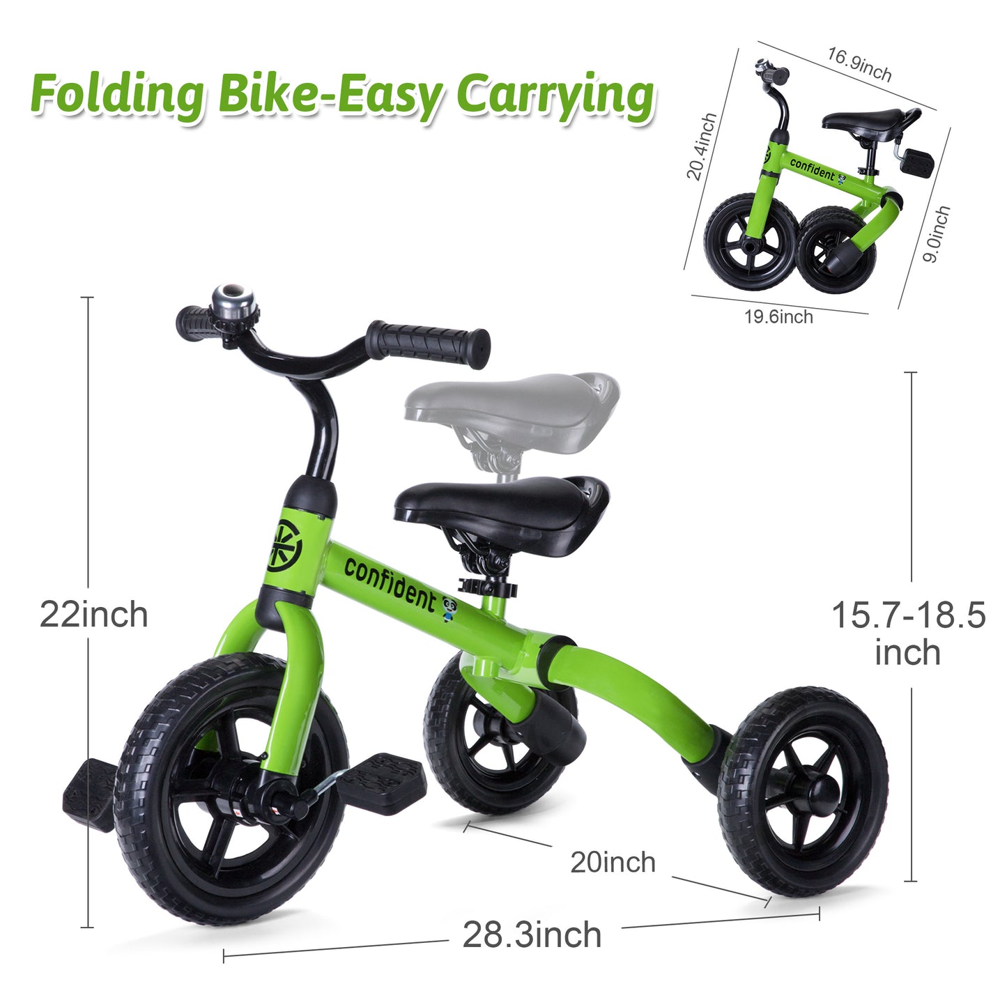 3-in-1 Kids Tricycle & Balance Bike (1-4 Years Old)