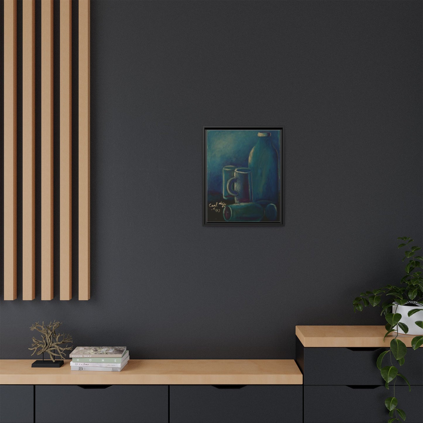 Canvas Wall Art Bottle and Glass