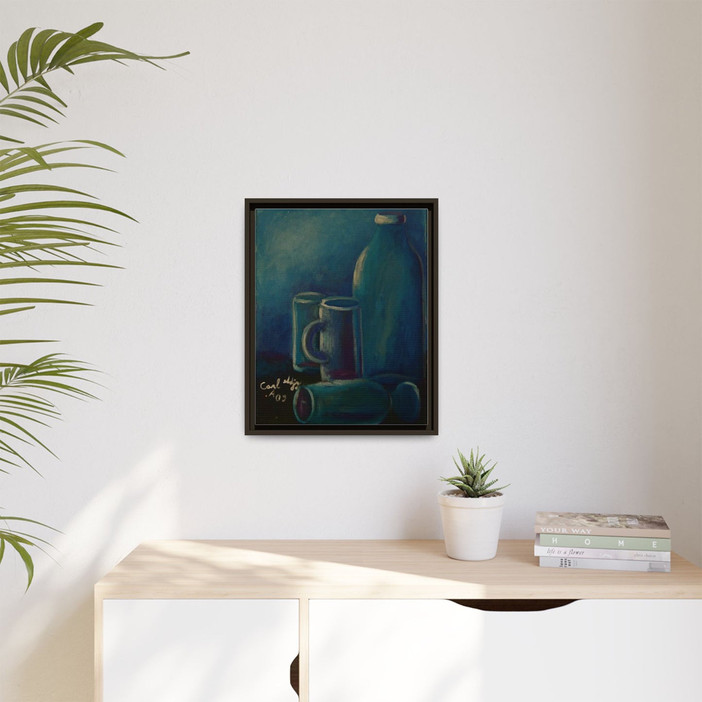 Canvas Wall Art Bottle and Glass