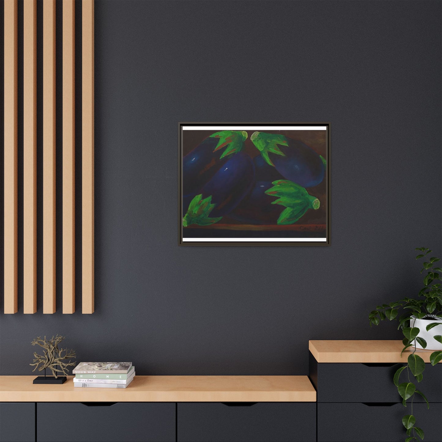 Canvas Wall Art - Tropical Eggplant Design