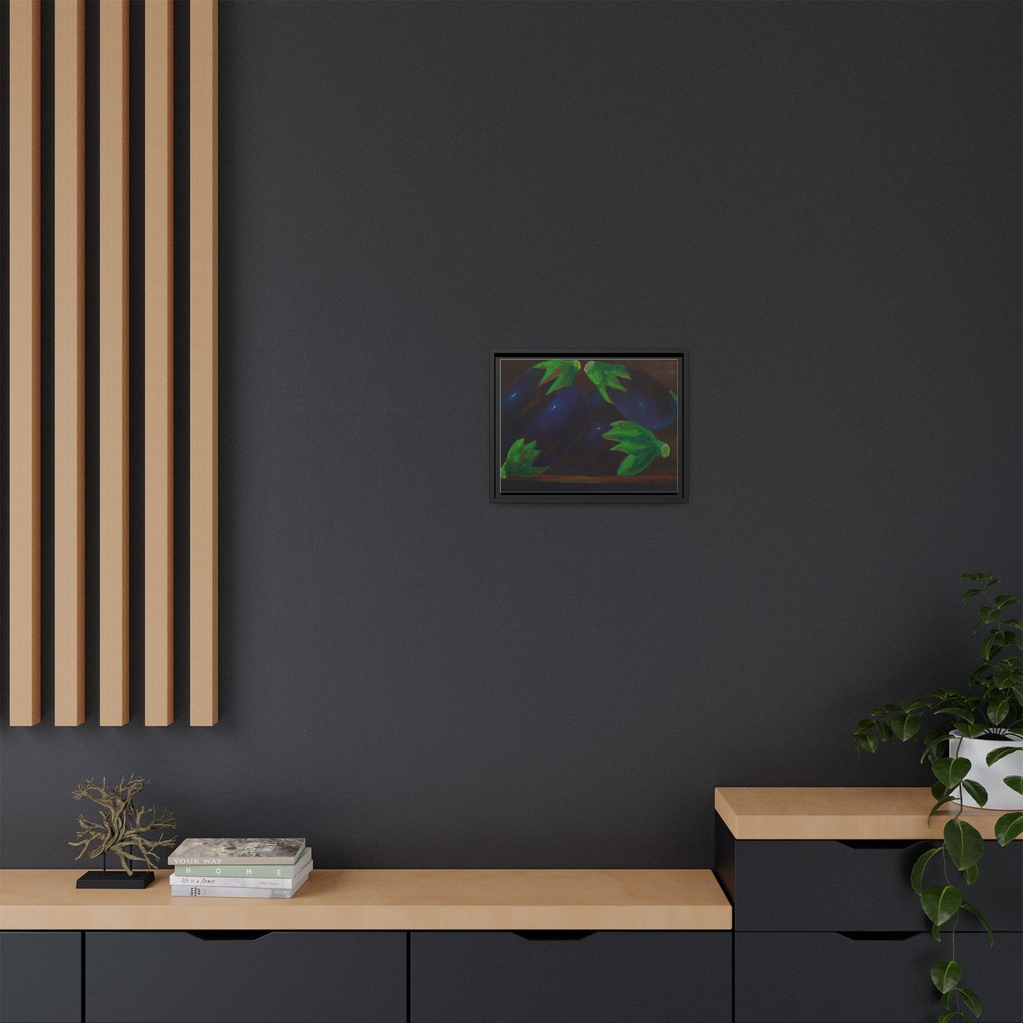 Canvas Wall Art - Tropical Eggplant Design