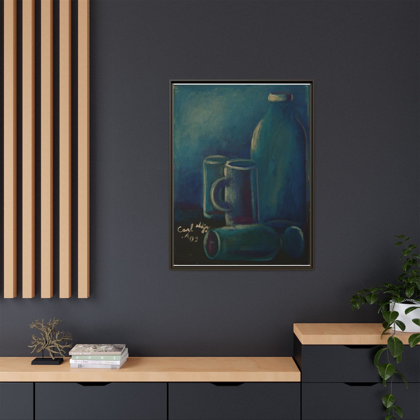 Canvas Wall Art Bottle and Glass