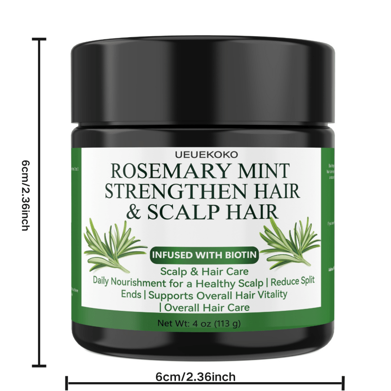 Rosemary Mint Strengthening Hair Cream & Hydration Mask (8oz)