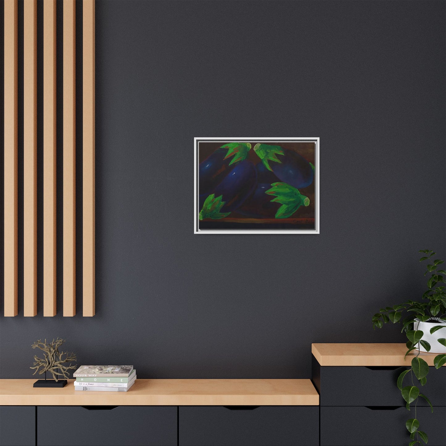 Canvas Wall Art - Tropical Eggplant Design