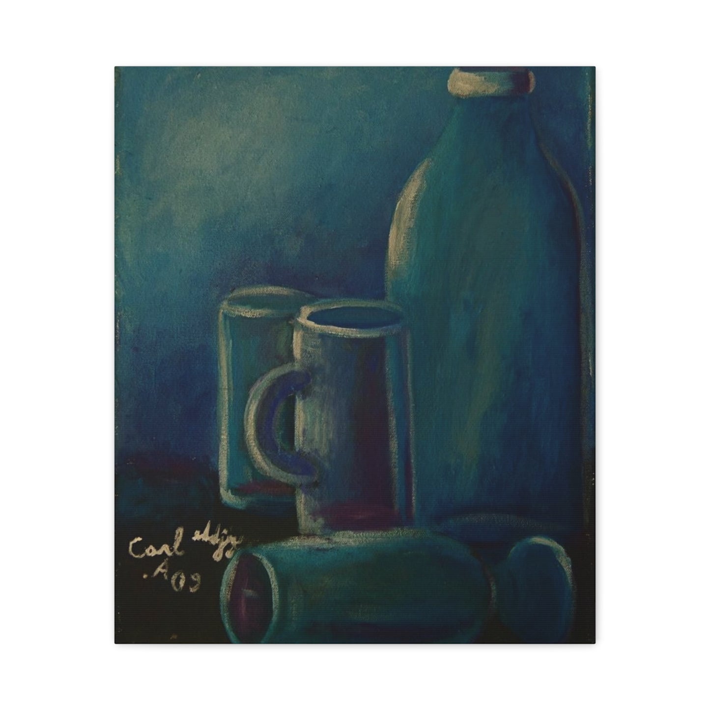 Canvas Art - Glass and Bottle Design