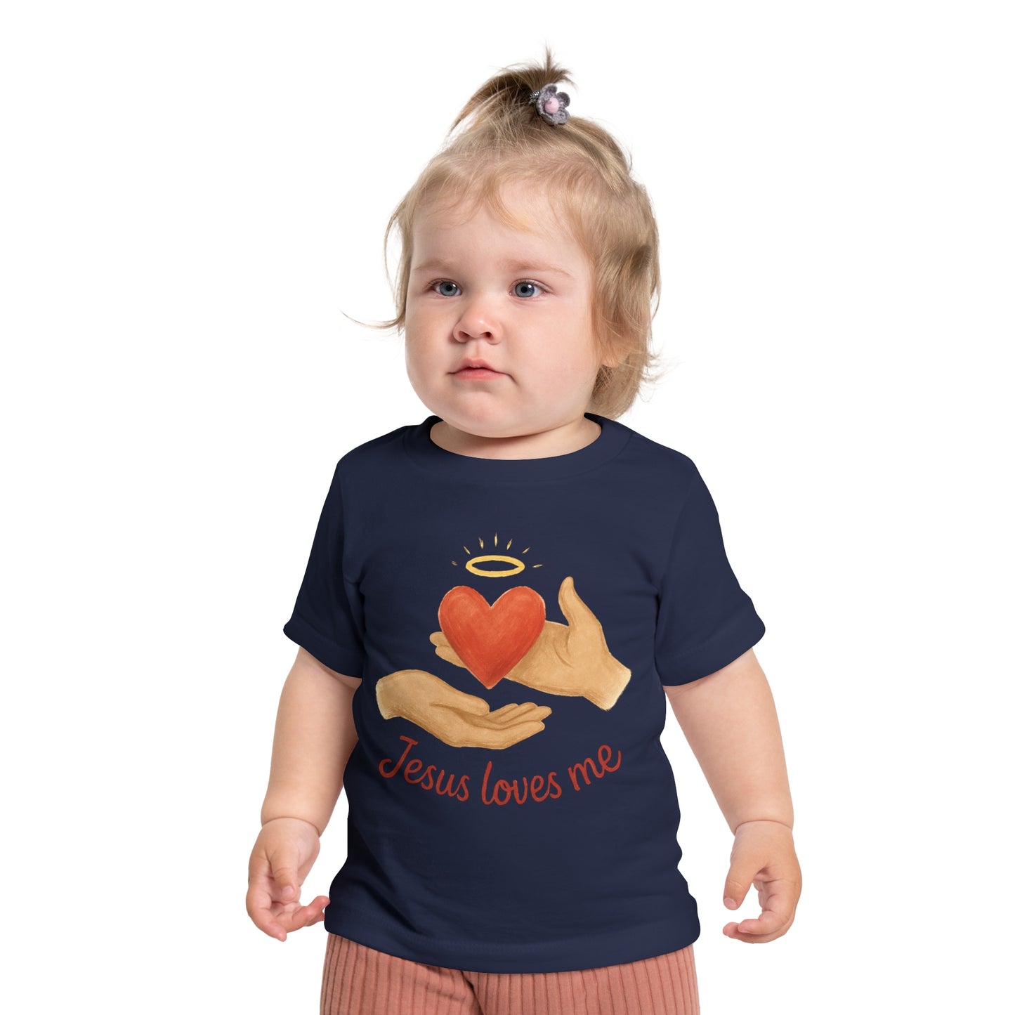 Children's Faith-Themed Tee, Baby Short Sleeve T-Shirt: Cute Jesus Loves Me Shirt, Toddler Gift, Baby Shower, Christian Apparel, Summer Wear