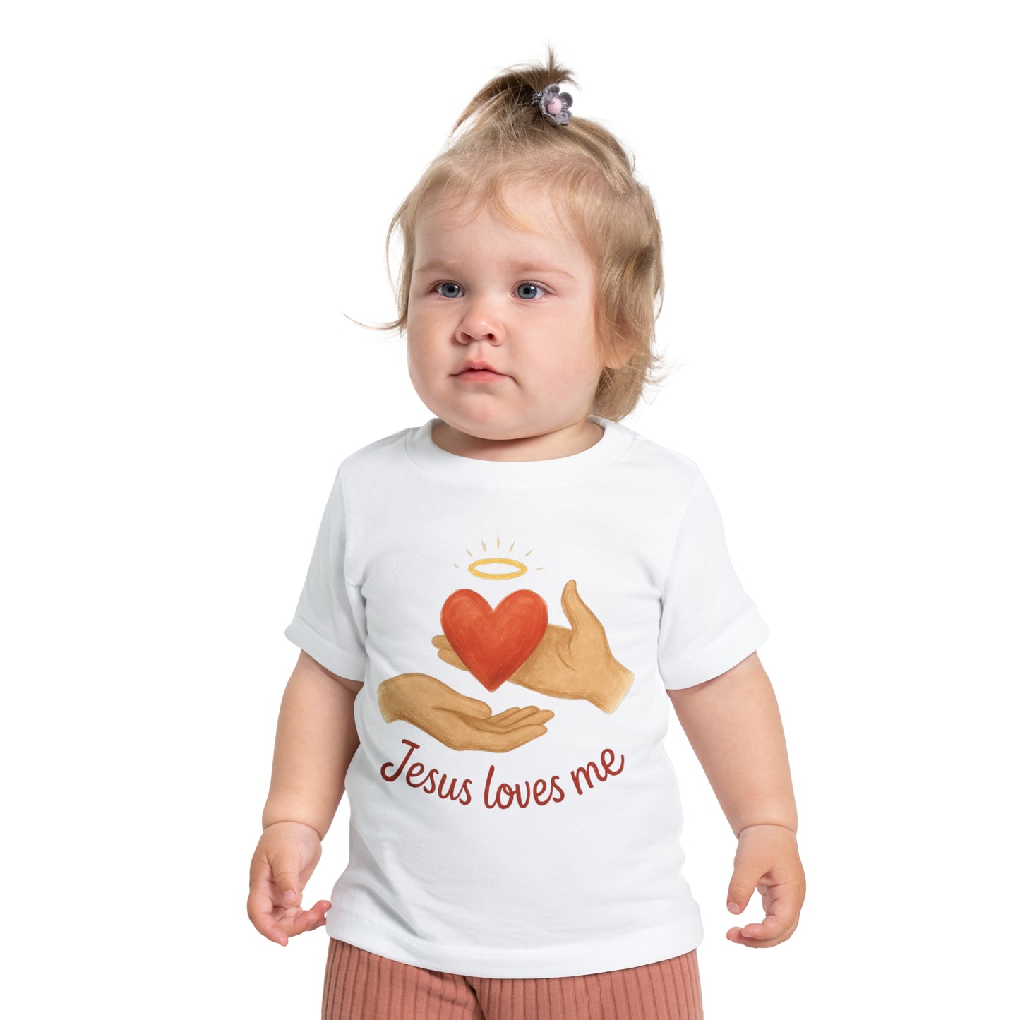 Children's Faith-Themed Tee, Baby Short Sleeve T-Shirt: Cute Jesus Loves Me Shirt, Toddler Gift, Baby Shower, Christian Apparel, Summer Wear