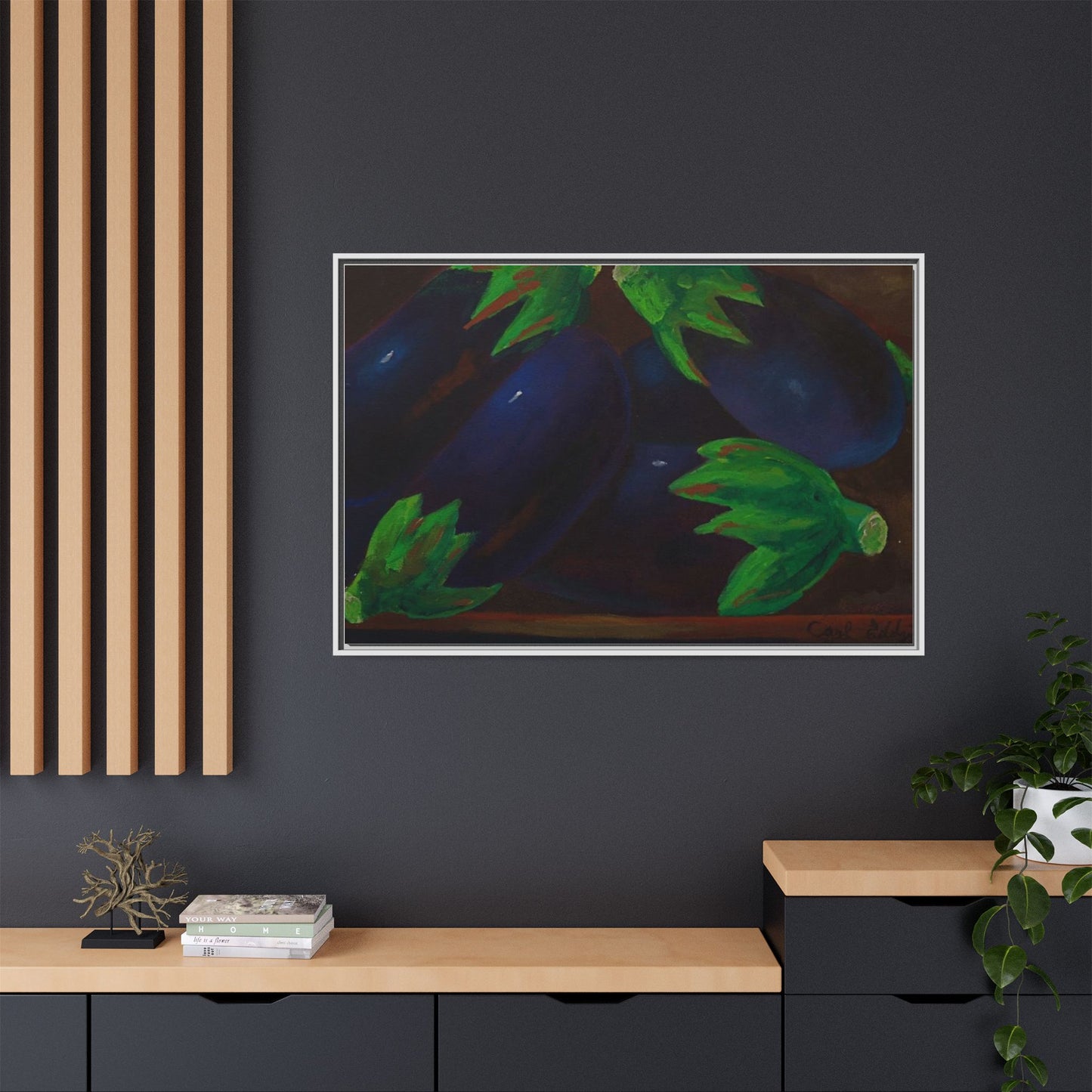 Canvas Wall Art - Tropical Eggplant Design