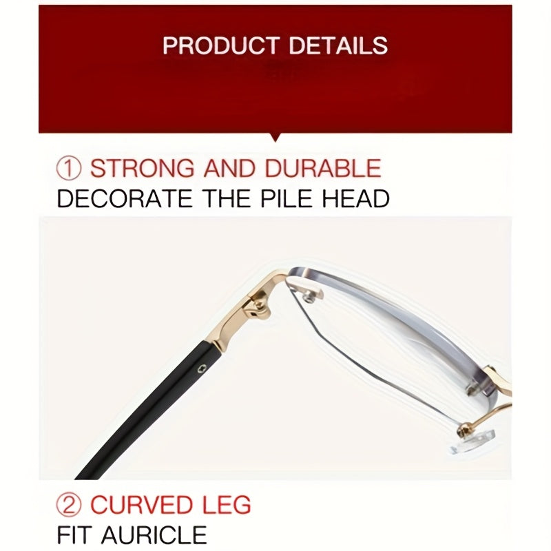 Photochromic Rimless Reading Glasses – Color Changing Readers for Men & Women