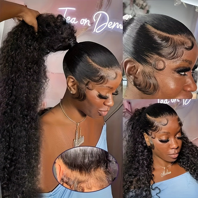 360 HD Full Lace Deep Curly Human Hair Wig (250% Density)