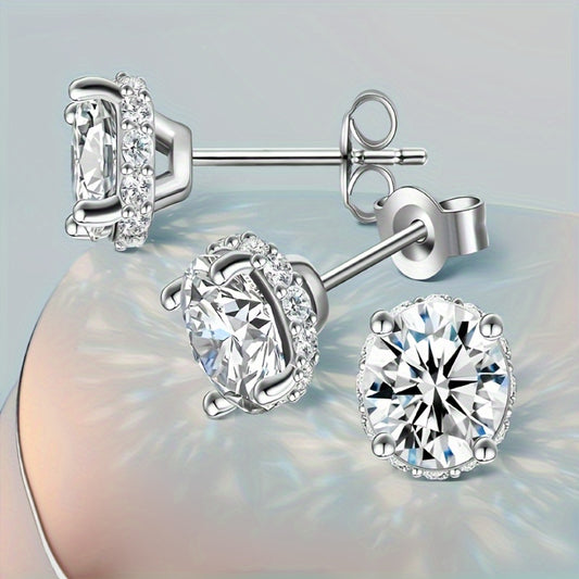 1ct Moissanite Stud Earrings – 925 Sterling Silver Simple Elegant Unisex Set