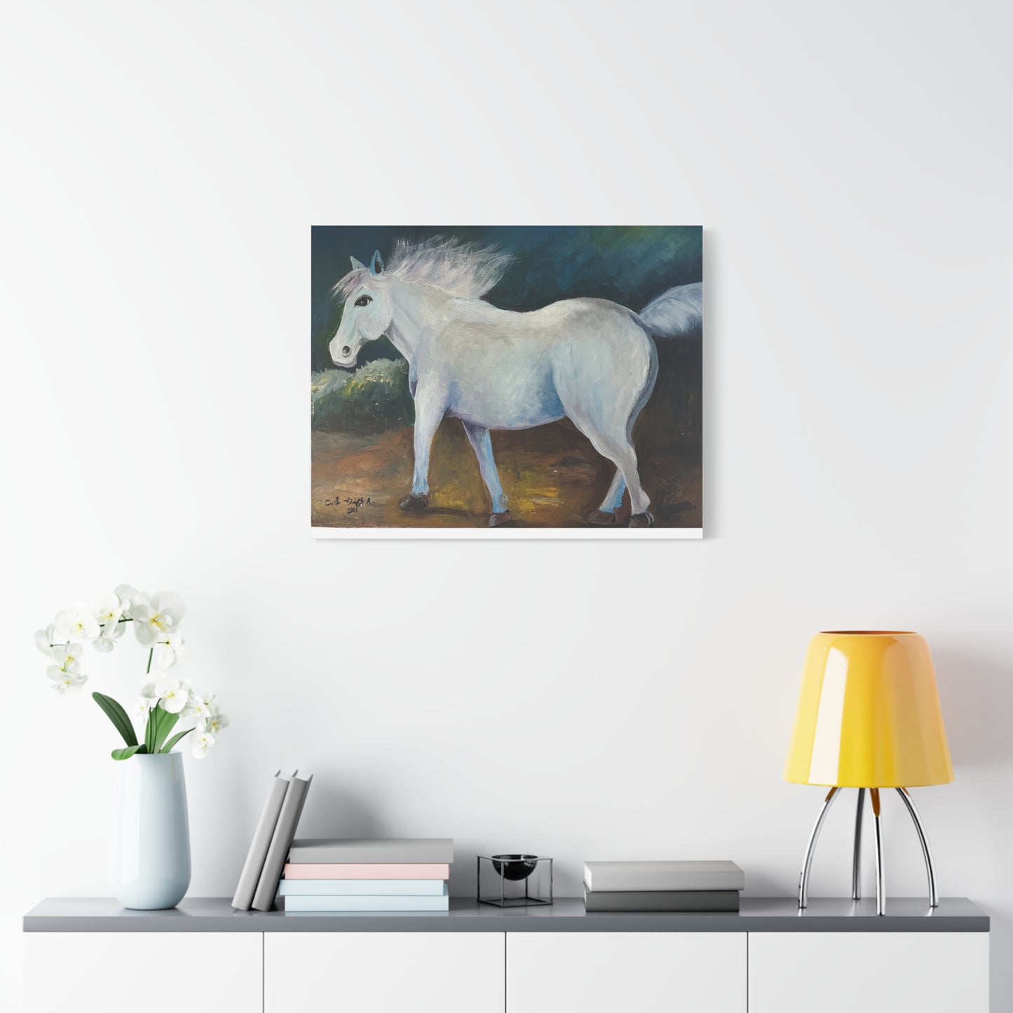 Canvas Art Print - White Horse